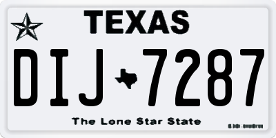 TX license plate DIJ7287