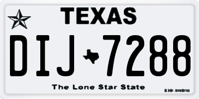 TX license plate DIJ7288