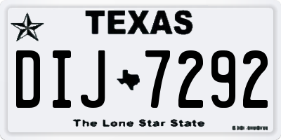 TX license plate DIJ7292