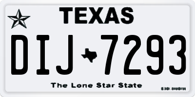 TX license plate DIJ7293