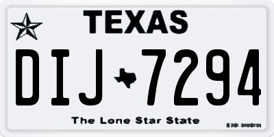 TX license plate DIJ7294