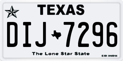 TX license plate DIJ7296