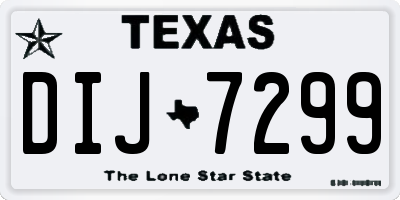 TX license plate DIJ7299