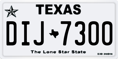 TX license plate DIJ7300