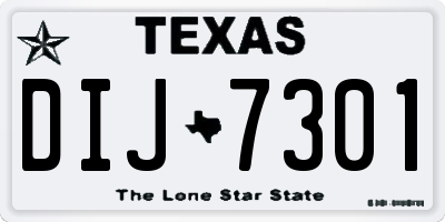 TX license plate DIJ7301