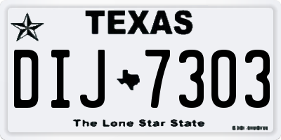 TX license plate DIJ7303