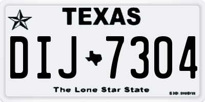 TX license plate DIJ7304