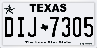 TX license plate DIJ7305