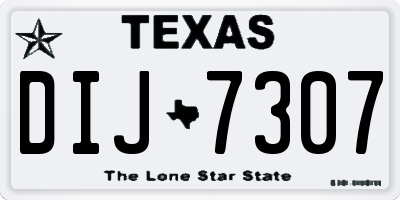 TX license plate DIJ7307