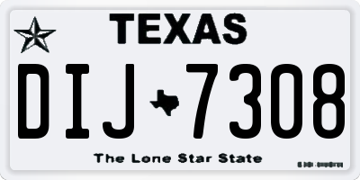 TX license plate DIJ7308