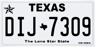 TX license plate DIJ7309