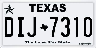 TX license plate DIJ7310