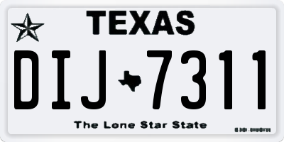 TX license plate DIJ7311