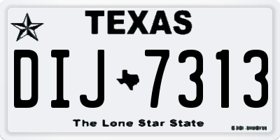 TX license plate DIJ7313