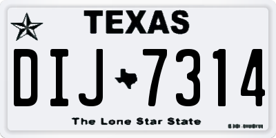 TX license plate DIJ7314