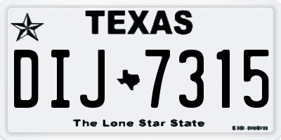 TX license plate DIJ7315