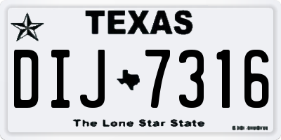 TX license plate DIJ7316