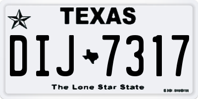 TX license plate DIJ7317
