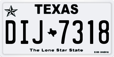 TX license plate DIJ7318