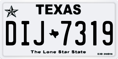 TX license plate DIJ7319