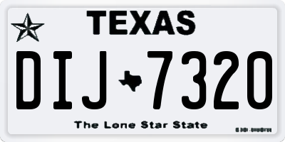 TX license plate DIJ7320