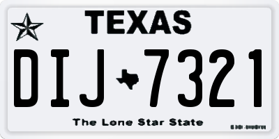 TX license plate DIJ7321