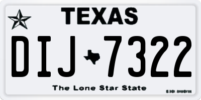 TX license plate DIJ7322