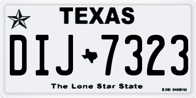 TX license plate DIJ7323
