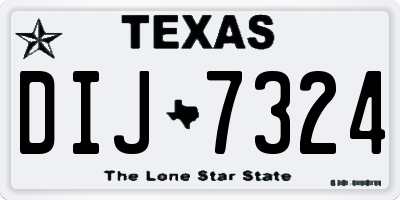 TX license plate DIJ7324