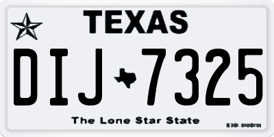 TX license plate DIJ7325