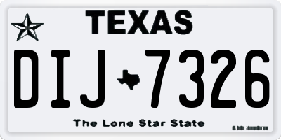 TX license plate DIJ7326