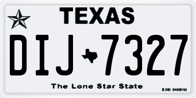 TX license plate DIJ7327