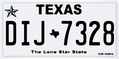 TX license plate DIJ7328
