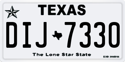 TX license plate DIJ7330
