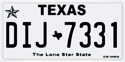 TX license plate DIJ7331