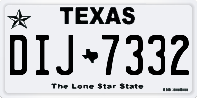 TX license plate DIJ7332