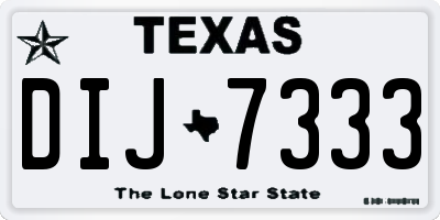 TX license plate DIJ7333