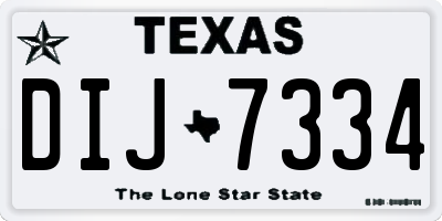 TX license plate DIJ7334