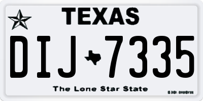 TX license plate DIJ7335