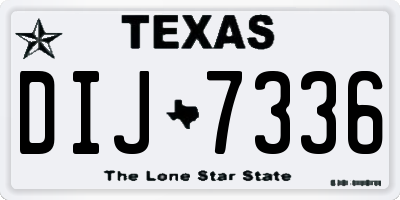 TX license plate DIJ7336