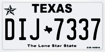 TX license plate DIJ7337