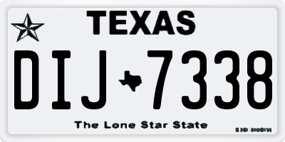 TX license plate DIJ7338
