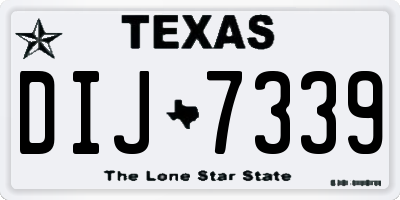 TX license plate DIJ7339