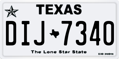 TX license plate DIJ7340