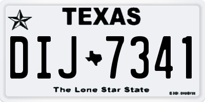 TX license plate DIJ7341