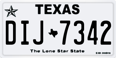 TX license plate DIJ7342