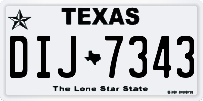 TX license plate DIJ7343