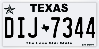 TX license plate DIJ7344