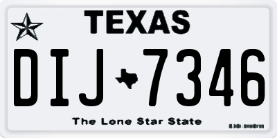 TX license plate DIJ7346