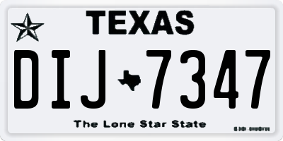 TX license plate DIJ7347